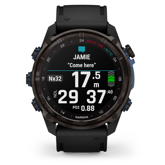 Смарт-часы Garmin Descent Mk3i – 43 mm Carbon Gray DLC Titanium w. Black Silicone Band (010-02753-10/11) - Фото 4 Смарт-часы Garmin Descent Mk3i – 43 mm Carbon Gray DLC Titanium w. Black Silicone Band (010-02753-10/11) - изображение 4