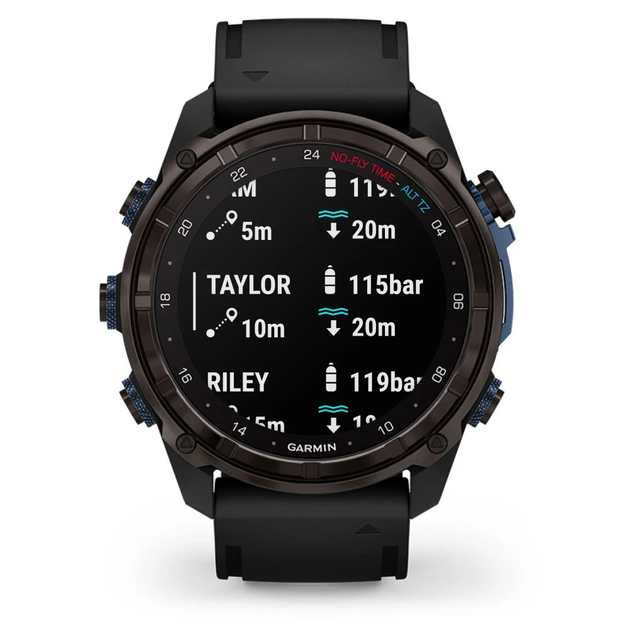 Смарт-часы Garmin Descent Mk3i – 43 mm Carbon Gray DLC Titanium w. Black Silicone Band (010-02753-10/11) - Фото 8 Смарт-часы Garmin Descent Mk3i – 43 mm Carbon Gray DLC Titanium w. Black Silicone Band (010-02753-10/11) - изображение 8