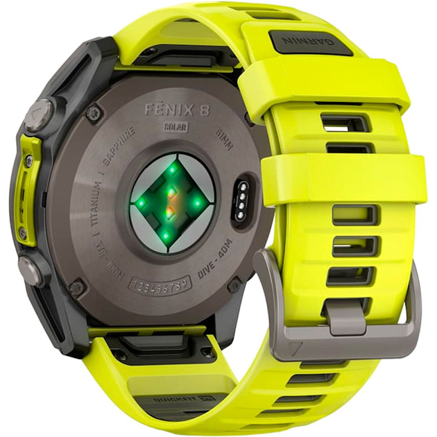 Смарт-часы Garmin Fenix 8 Solar Sapphire 47mm Titanium with Amp Yellow/Graphite Silicone Band (010-02906-21) - изображение 6