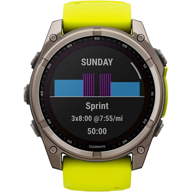 Смарт-часы Garmin Fenix 8 Solar Sapphire 47mm Titanium with Amp Yellow/Graphite Silicone Band (010-02906-21) - изображение 7