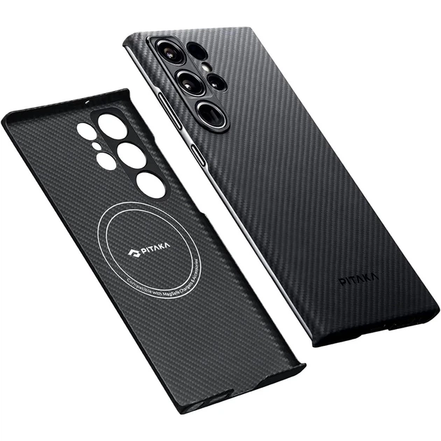 Чехол Pitaka MagEZ MagSafe Case 3 1500D для Samsung Galaxy S23 Ultra (S918) Twill Black/Grey KS2301U - Фото 5 Чехол Pitaka MagEZ MagSafe Case 3 1500D для Samsung Galaxy S23 Ultra (S918) Twill Black/Grey KS2301U - изображение 5