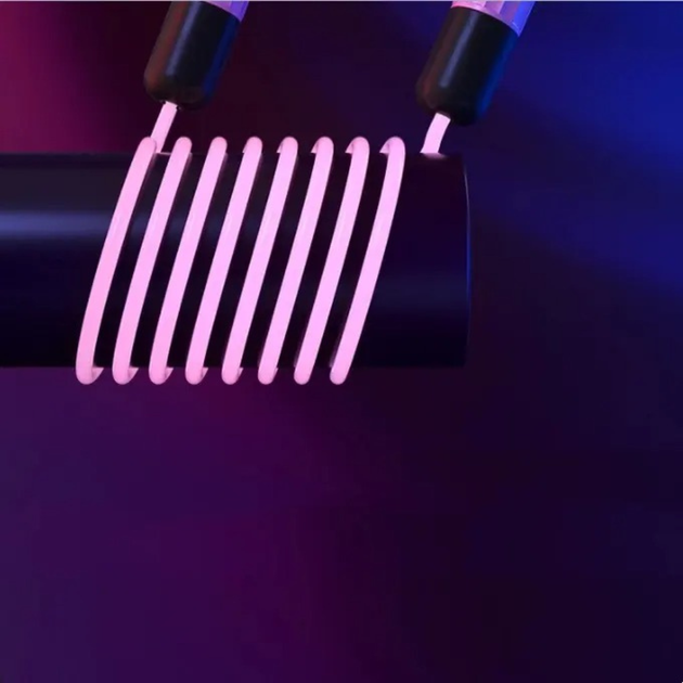 Светодиодная сияющая скакалка с LED подсветкой для спорта детей и взрослых 2.8 м розовая JDT-0849191 - Фото 4 Светодиодная сияющая скакалка с LED подсветкой для спорта детей и взрослых 2.8 м розовая JDT-0849191 - изображение 4