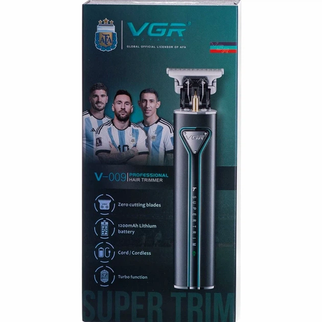 Триммер аккумуляторный 5 Вт 4 насадки USB черный VGR V-009 для стрижки волос и бороды - изображение 8
