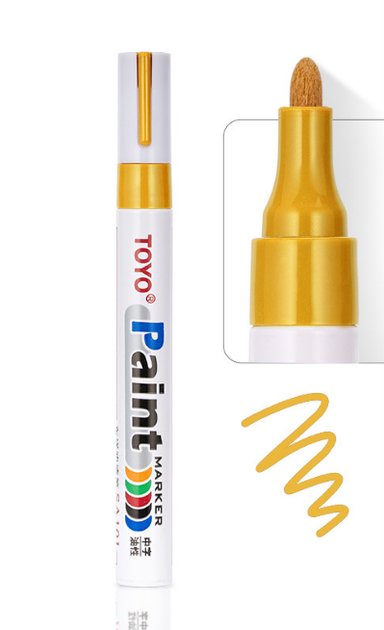 Универсальный Красящий Маркер TOYO Paint Marker - Роскошный Золотой Металлик - Фото 1 Универсальный Красящий Маркер TOYO Paint Marker - Роскошный Золотой Металлик - изображение 1