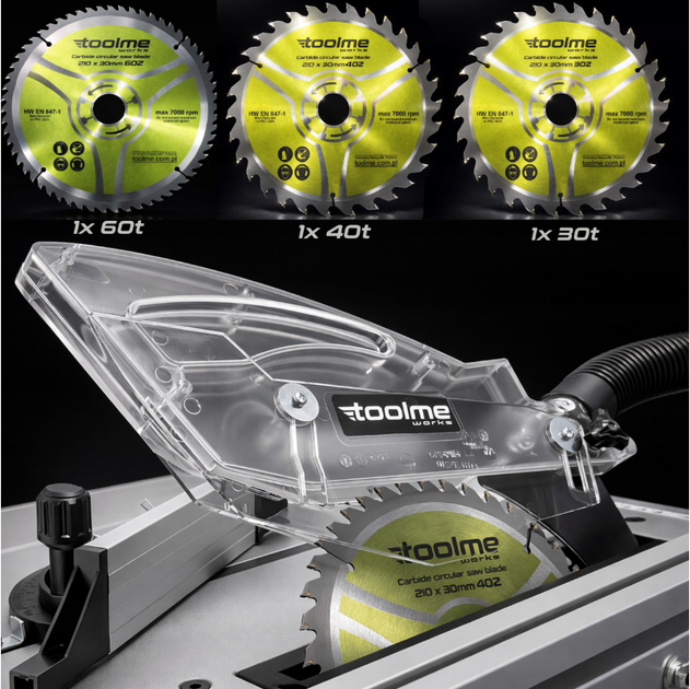 Циркулярна пила настільна Toolme TM321 1700Вт для різання дерева - зображення 6