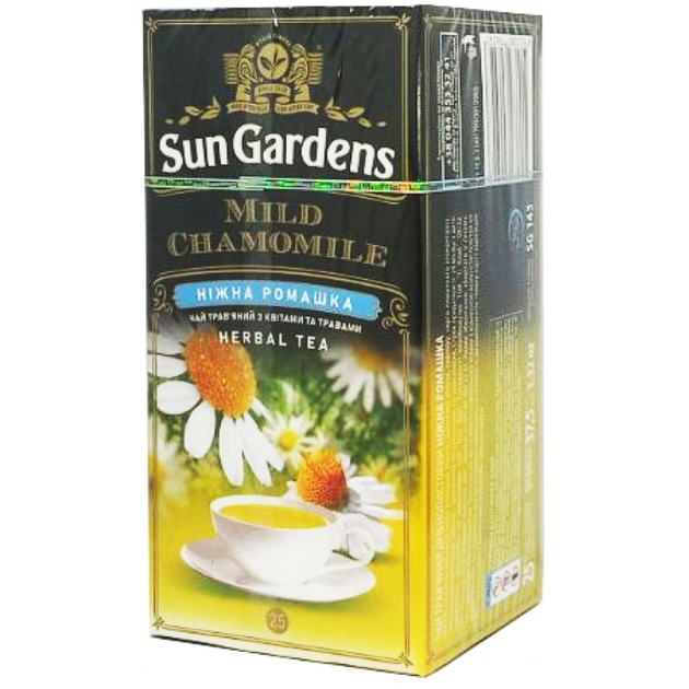 Чай трав'яний Sun Gardens Mild Chamomile 25 пакетів - Фото 1 Чай трав'яний Sun Gardens Mild Chamomile 25 пакетів - зображення 1