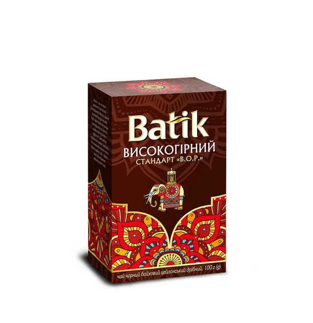 Цейлонський Чай Batik Чорный Високогорный B.O.P 100г - Фото 1 Цейлонський Чай Batik Чорный Високогорный B.O.P 100г - изображение 1
