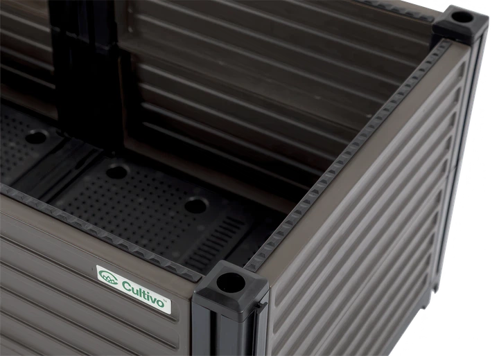Уличный цветочный ящик Cultivo Grow Box L 123x41x31 см 141 л с автополивом коричневый - изображение 12