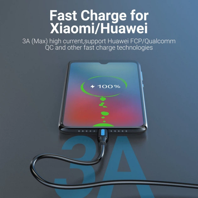Дата кабель USB 3.0 AM to USB-C 1.5m black Vention (COZBG) (355858) - изображение 7