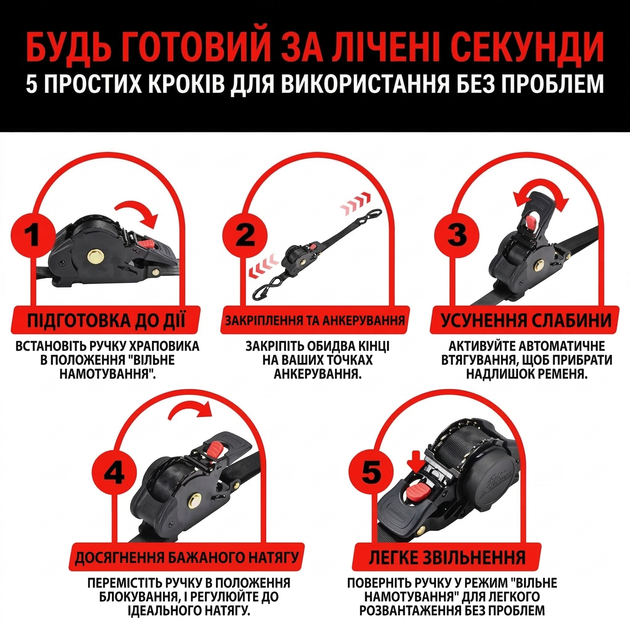 Ремень для затяжки багажа (v3.0) выдерживает до 800 кг, растягивается до 330 см - изображение 5