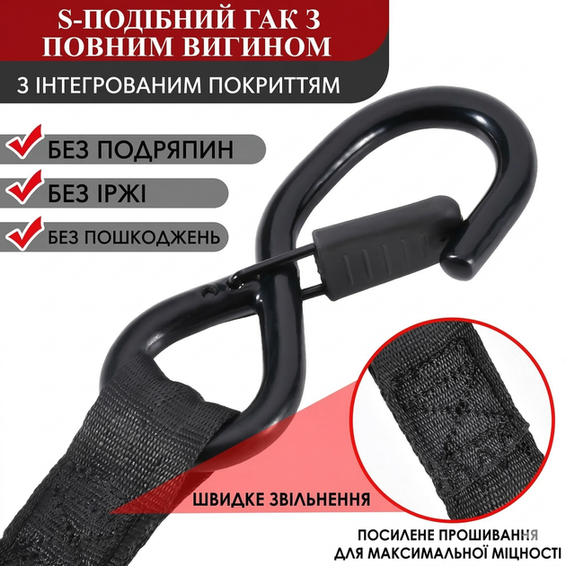 Ремень для затяжки багажа (v3.0) выдерживает до 800 кг, растягивается до 330 см - изображение 6