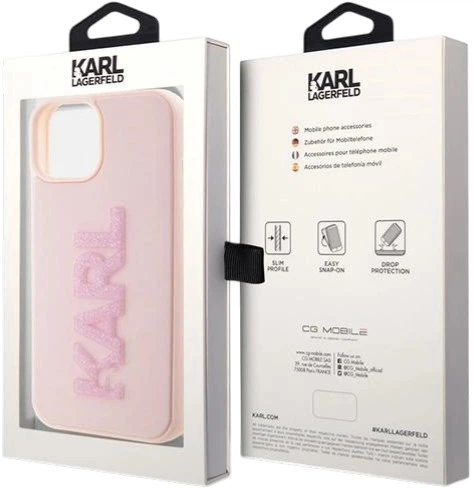 Панель Karl Lagerfeld 3D Rubber Glitter Logo для Apple iPhone 15 Plus  Pink (3666339166489) - зображення 8
