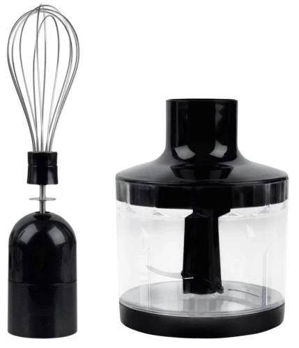 Блендер Liberton LHB-0303 Black, 800W, занурювальний, плавне регулювання швидкості + Турбо, аксесуари: вінчик для збивання, мірний стакан (600мл), чаша подрібнювача (400мл), - изображение 3