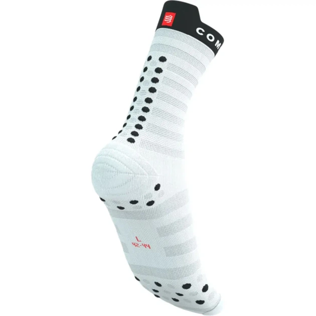 Носки для бега с усиленным носком Compressport Pro Racing Socks V4.0 Ultralight Run High White/fluo red/black S (100077552) - изображение 3