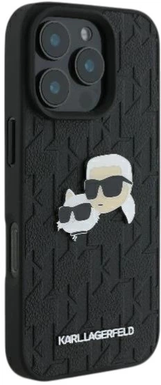 Панель Karl Lagerfeld Monogram Karl & Choupette Head Pin для Apple iPhone 16 Pro Black (3666339329389) - зображення 4