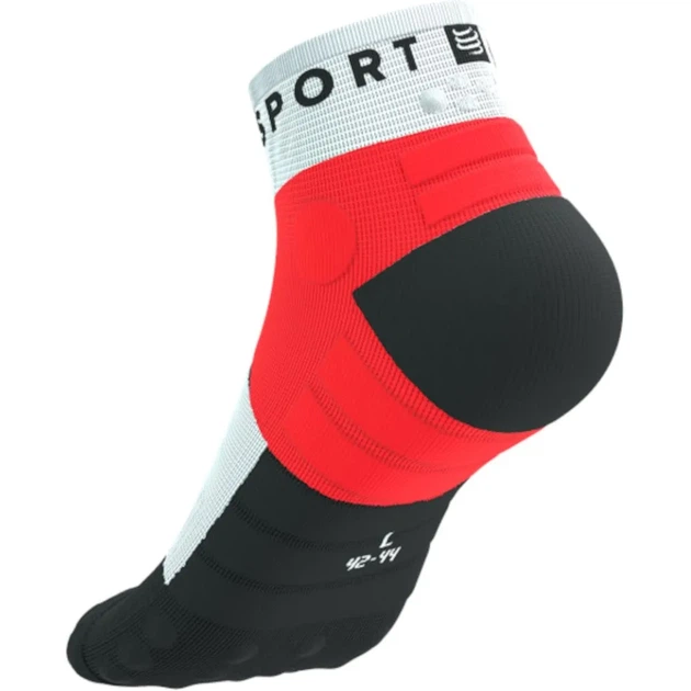 Компресійні шкарпетки для бігу анатомічні Compressport Ultra Trail Low Socks Fluo red/white M (100081351) - зображення 4