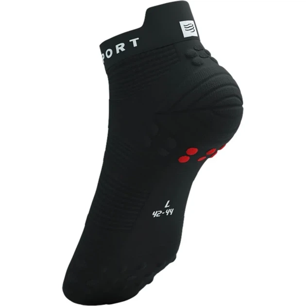 Носки для бега марафона Compressport Pro Racing Socks V4.0 Run Low Black/white XL (100084856) - изображение 2