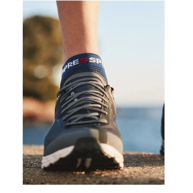 Носки для бега марафона Compressport Pro Racing Socks V4.0 Run Low Sodalite/fluo blue L (100075554) - изображение 2