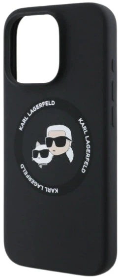 Панель Karl Lagerfeld Silicone Karl&Choupette Heads Ring MagSafe для iPhone 16 Pro Max Black (3666339343408) - зображення 5