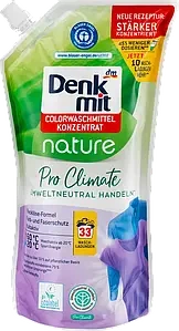 Суперконцентрированый био - гель для стирки на натуральной основе Denkmit Nature Pro Climate Colorwaschmittel 33 стирки 1л - изображение 2