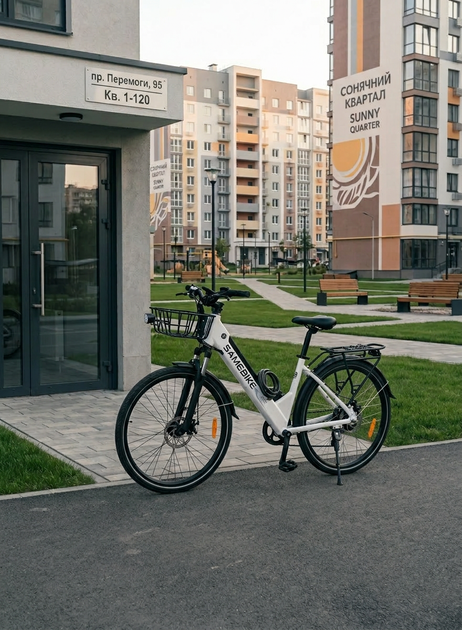 Електровелосипед потужний електрофетбайк з рамою гірський міський велосипед електричний на акумуляторі для дорослих fatbike з фарою крилами та багажником жіночий та чоловічий для міста села Shimano 36V 15Ah 500W SAMEBIKE RS-A01PRO-T Білий 73890 - Фото 8 Електровелосипед потужний електрофетбайк з рамою гірський міський велосипед електричний на акумуляторі для дорослих fatbike з фарою крилами та багажником жіночий та чоловічий для міста села Shimano 36V 15Ah 500W SAMEBIKE RS-A01PRO-T Білий 73890 - зображення 8