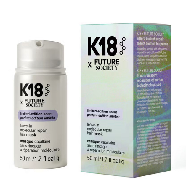 K18 (К18) x Future Society Leave-In Molecular Repair Hair Mask — несмываемая молекулярная маска для восстановления волос (limited-edition scent), 50 мл - Фото 1 K18 (К18) x Future Society Leave-In Molecular Repair Hair Mask — несмываемая молекулярная маска для восстановления волос (limited-edition scent), 50 мл - изображение 1