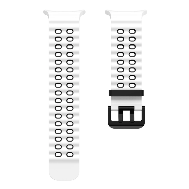 Перфорований ремінець Wave Classic для Samsung Galaxy Watch Ultra / Ultra (2025) – біло-чорний / силікон (WC834) - Фото 6 Перфорований ремінець Wave Classic для Samsung Galaxy Watch Ultra / Ultra (2025) – біло-чорний / силікон (WC834) - зображення 6
