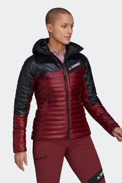 Жіночі пухові куртки TERREX Techrock Down Hooded Jacket червоний з чорним M - изображение 6