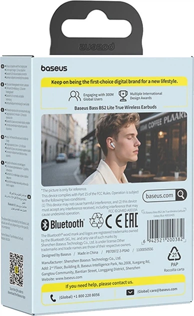 Навушники Baseus Bass BS2 Lite TWS Blue (6942521200382) - зображення 6
