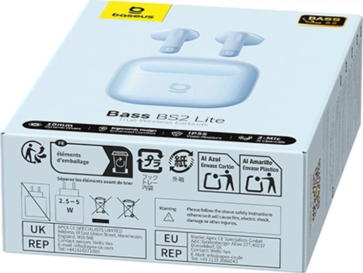 Навушники Baseus Bass BS2 Lite TWS Blue (6942521200382) - зображення 9