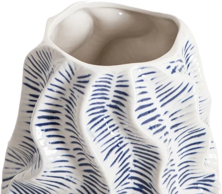 Wazon Homla Clario ceramiczny o falistej formie niebieski 18,5x18,5x19 cm (5906496765544) - obraz 2