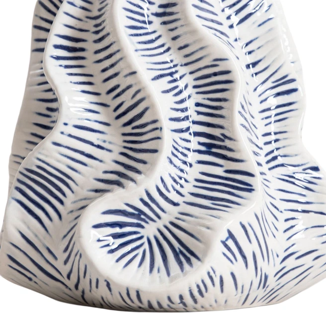 Wazon Homla Clario ceramiczny o falistej formie niebieski 18,5x18,5x19 cm (5906496765544) - obraz 3