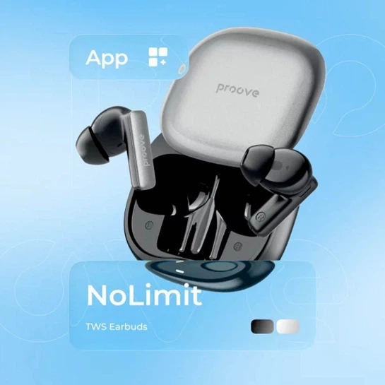 Навушники BT Proove NoLimit TWS with Hybrid ANC (APP) (Black/Gray) - Фото 4 Навушники BT Proove NoLimit TWS with Hybrid ANC (APP) (Black/Gray) - зображення 4