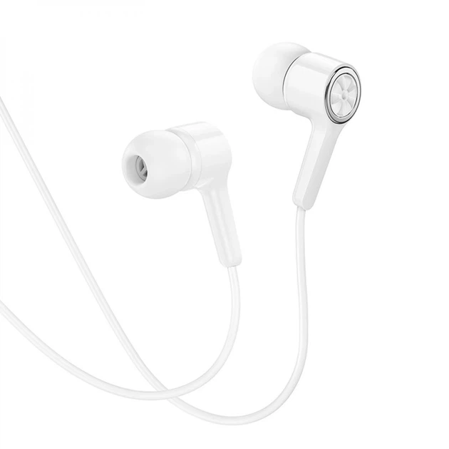 Дротові навушники 3.5mm Hoco M104 вакумні з мікрофоном 1.2m White - зображення 2