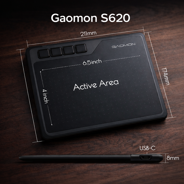 Планшет графический для рисования Gaomon S620 - изображение 2