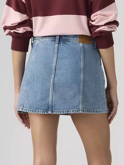 Спідниця джинсова міні літня жіноча Levi`s Button Front Skort 005NA-0000 25 Блакитна (5401187796390) - зображення 2