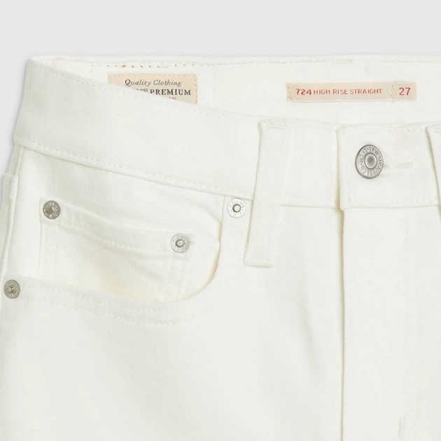 Jeansy slim fit damskie Levi`s 724 High Rise Straight 18883-0362 W26L30 Białe (5401157958186) - obraz 9