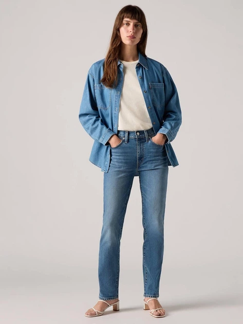 Джинси Slim Fit жіночі Levi`s 724 High Rise Straight 18883-0385 W25L30 Сині (5401157957288) - зображення 6