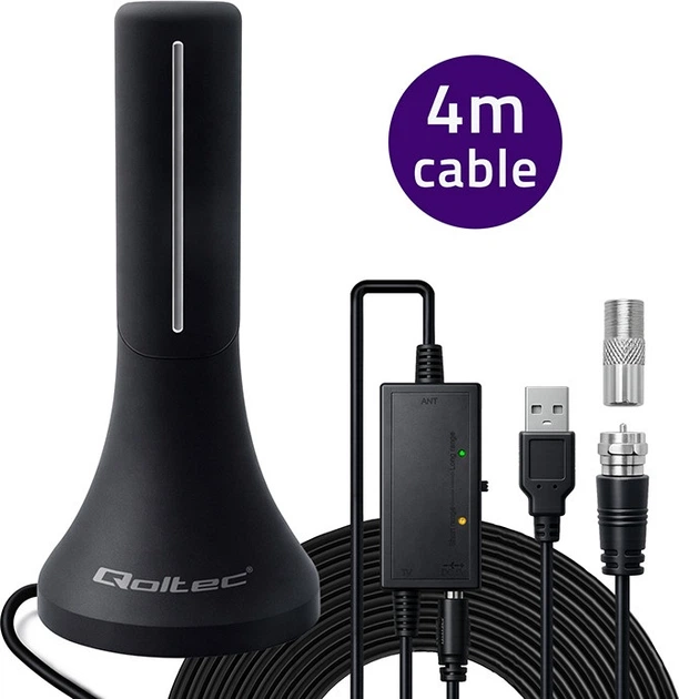 Wewnętrzna antena Qoltec TV DVB-T/T2 (5901878570655) - obraz 5