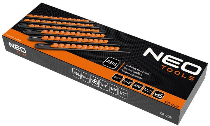 Uchwyty na nasadki Neo Tools 08-002 1/4 3/8 1/2 zestaw 6 szt (5907558473964) - obraz 8