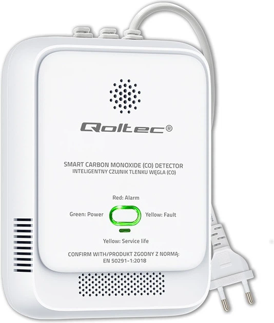 Датчик чадного газу Qoltec 85 дБ LED (5901878525761) - зображення 2