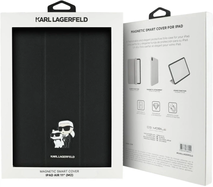 Etui z klapką Karl Lagerfeld Saffiano Magnetic Karl & Choupette do Apple iPad Air 13" 2024 Black (3666339388058) - obraz 8