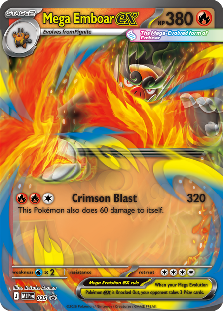 Набір карток Pokemon TCG: Mega Evolution - Ascended Heroes - Mega Emboar ex Box (196214132092) - зображення 6