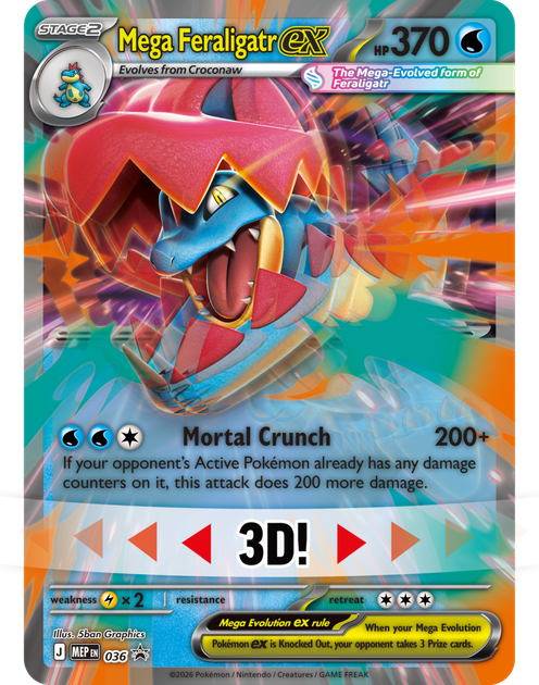 Zestaw kart Pokemon TCG: Mega Evolution - Ascended Heroes - Mega Feraligatr ex Box (196214132153) - obraz 4