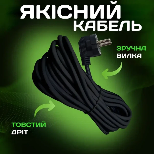 Мережевий фільтр-подовжувач 3 розетками 4 USB, 1 Type-C трійник із запобіжником 2500 Вт 3 м Чорний - зображення 5