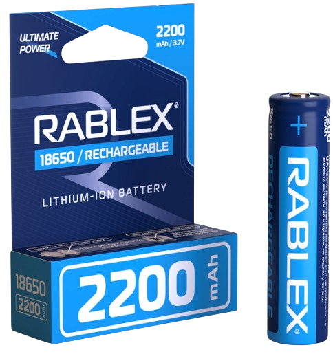 Акумулятор Rablex 18650 Li-ion 2200mAh із захистом 3.7v - Фото 1 Акумулятор Rablex 18650 Li-ion 2200mAh із захистом 3.7v - зображення 1