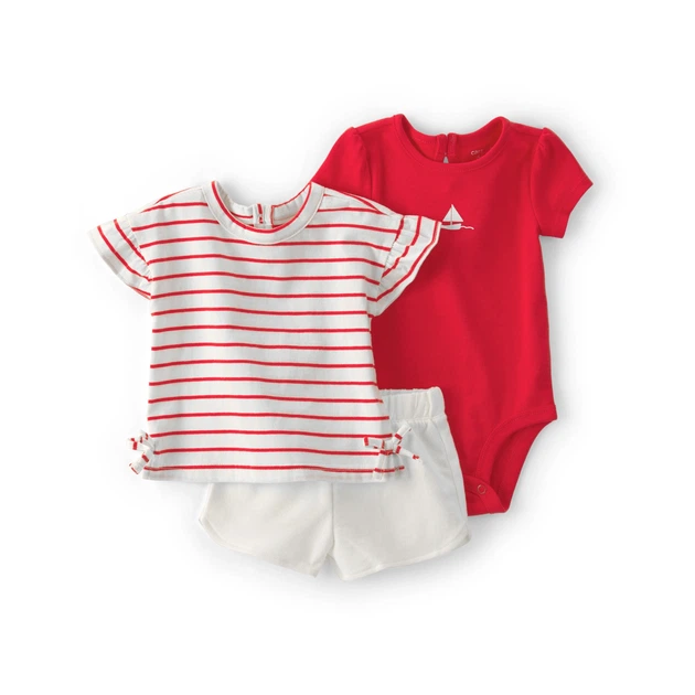 Комплект Carter's 3в1 боді, футболка, шорти для дівчинки 69-72 см (1U528810_9M) - Фото 1 Комплект Carter's 3в1 боді, футболка, шорти для дівчинки 69-72 см (1U528810_9M) - зображення 1