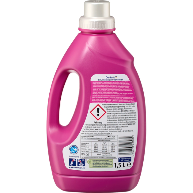 Гель для прання делікатніх речей Denkmit Color Care Blossom Dream 1500 мл 30 прань - зображення 2