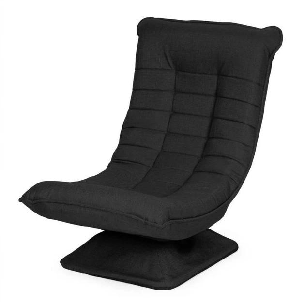 Крісло поворотне для вітальні ModernHome Регульований лежак для вітальні Чорне (5905817011711) - зображення 4