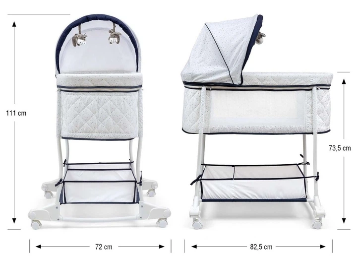 Колиска Milly Mally Dream On 2 в 1 Simple Grey (5901761128628) - зображення 9